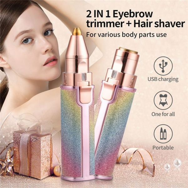 Facial Beauty - 2 In 1 Rechargeable Electric Eyebrow Trimmer +Body Facial Hair Removal
